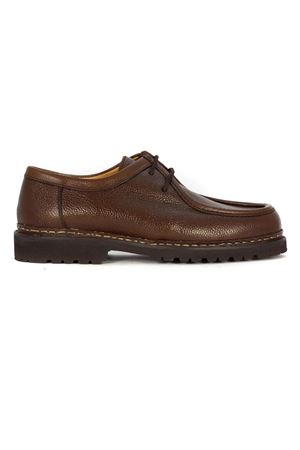 Brown hammered leather lace-up loafer BERWICK 1707 | 5337MARTINMARRON